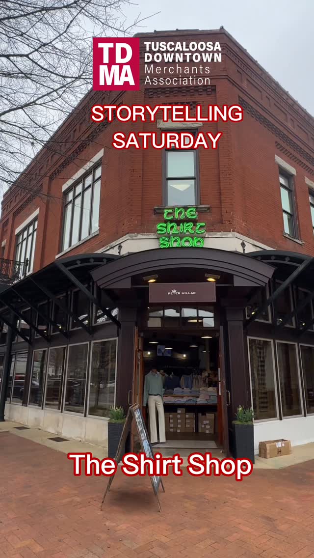 🎤Storytelling Saturday
On this weeks Storytelling Saturday we highlighted @the_shirt_shop
The Shirt Shop has been in business for over 45 years & has become a Downtown staple! Founded by Charles Spurlin, and later purchased by Bethany Triplett in 2022. Bethany is a member of the TDMA board and has been influential in the development in Downtown! She is also owner & founder of @unleashed_tuscaloosa The Shirt Shop is a store you don’t want to miss!
🐶Charlie’s Block Party will be March 28th from 10AM - 2PM supporting the Tuscaloosa Metro Animal Shelter!
🛍️ @the_shirt_shop
📍525 Greensboro Ave