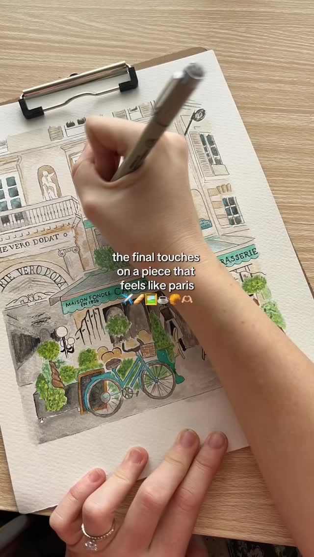 i’ve been slowly working on this cafe illustration for a few weeks and i am IN LOVE!! i love to travel and to document sights this way feels like the sweetest way to have the world in my hands 🫶🏼🎨💌🥐
I do watercolor customs! Interested in having your favorite place memorialized? Visit my website for more!
#artist #travel #travelart #watercolorartist #watercolor