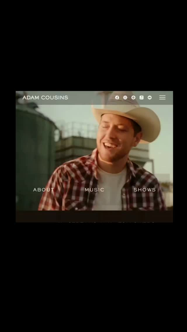Website redesign for country music singer Adam Cousins.