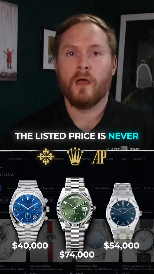 That list price you see will actually cost you much more.
Taxes, card fees, shipping, and commissions push the real price higher.
Most buyers don’t realize how much is baked into the number.
Experienced buyers go directly to trusted dealers.
#luxurywatch
#rolex
#watchcollectors
#watchaddict
#watchcommunity
