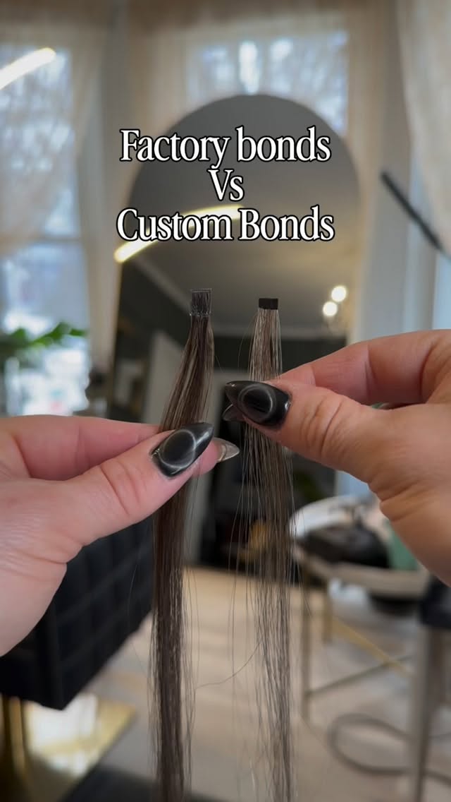 Not every head of hair needs the same size bond.
Factory keratin bond extensions typically come in standard bond sizes designed to work for a wide range of hair types.
Do I sometimes use them in factory sizes for certain people? Absolutely.
But also, natural hair density varies a lot from person to person.
Someone with very fine hair may need smaller bonds so the natural hair can comfortably support the extension.
Someone with thicker density may need slightly larger bonds to maintain balance and longevity.
That’s why I often create custom keratin bonds.
Custom bond creation allows me to adjust:
• bond size
• weight distribution
• how much extension hair is attached to each natural hair section
•blend colors seamlessly
The goal is simple:
Every bond should match what your natural hair can comfortably support.
This helps keep installs lightweight, balanced, and healthier long-term.
📍 The Mirror Room
Keratin Bond & Sewn-In Weft Extensions
Bangor, Maine