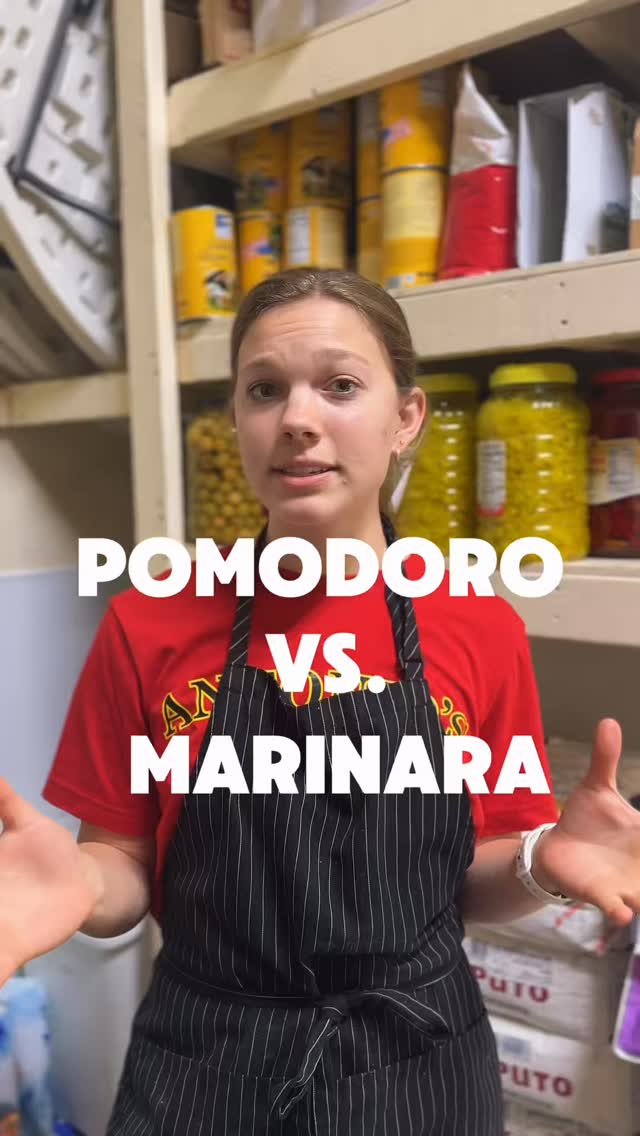 Have you ever wondered the difference between “pomodoro sauce” and “marinara sauce” at Antonio’s?!
-Here is some education and a fun fact With Gia! 🍝