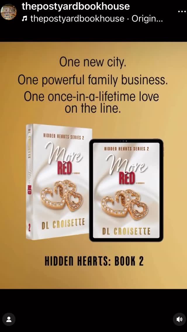 Thanks to everyone who supported the launch of More Red yesterday! I cannot express how much each DM, comment, share and post means.
More Red joins Ruby Red in the Hidden Hearts romance series.
Available as an Ebook or Paperback
Read on Kindle Unlimited
#dlcroisette #hiddenheartsseries