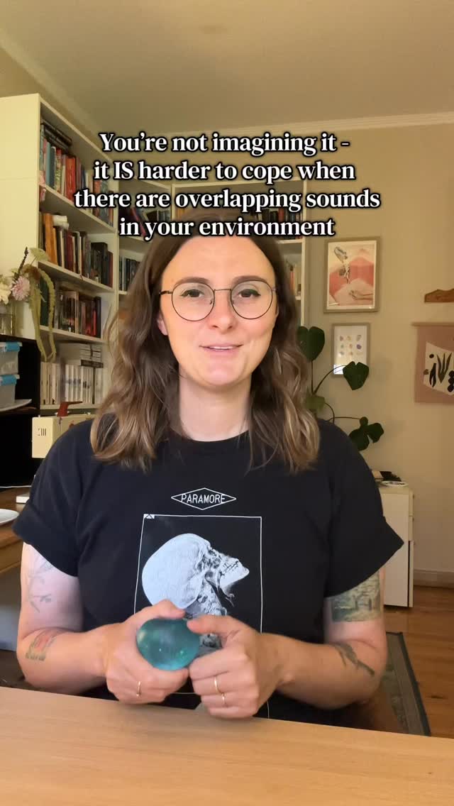 New research confirms you’re not imagining it - it truly does take more capacity for autistic people to cope with overlapping sensory input! #neurodiversityaffirming #actuallyautistic #autisticburnout #telehealththerapy #psychologistsofinstagram