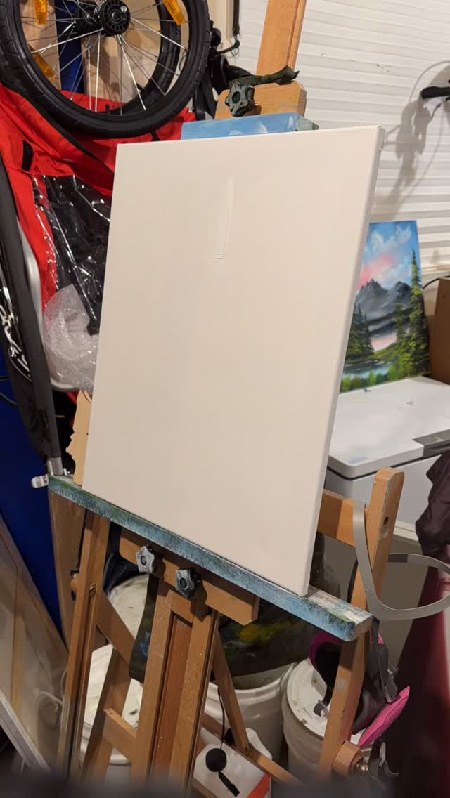 16x20. I’m pretty happy with this one. I wanted to do a bright sunrise. I could use a little sunshine. #oilpainting #fyp #landscape #timelapse #bobross