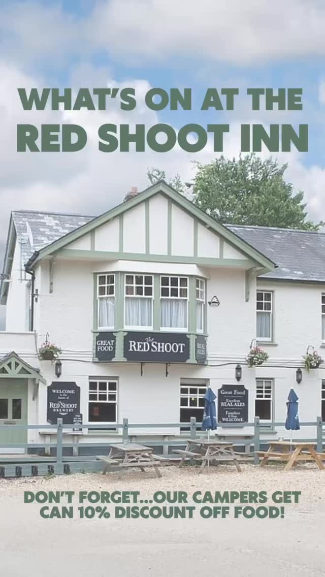 There’s always something going on next door at the pub! 🍻
🎲 Board Game Night – every Thursday
🧠 Quiz Night – 1st Saturday of the month
🍹 Rum & Reggae Night – 5th April
🎶 Music Festival – 19–21 June
Even better… our campers get 10% off food! 😍#newforest #camping #redshootcampingpark #redshootcamping #redshoot