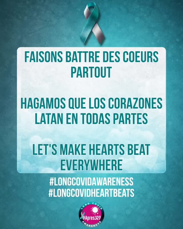 🚀💛 Nos cœurs voyagent !
Le #CovidLong n’a pas de frontières. Notre mobilisation non plus !
Participez à l’action : écrivez votre histoire sur un cœur, collez-le et partagez la photo :
👉 https://www.apresj20.fr/ressources
🚀💛¡Nuestros corazones viajan!
Long Covid no conoce fronteras. ¡Nuestro compromiso tampoco!
👉Participa en la acción: escribe tu historia en un corazón, pégalo y comparte la foto:
https://www.apresj20.fr/ressources
🚀💛Our hearts travel!
#LongCovid knows no borders. Neither does our mobilization!
👉Take part in the action: write your story on a heart, stick it on and share the photo:
https://www.apresj20.fr/ressources
🎶Song : Persistante
@mi_vida_en_pausa
Mamerto Moreno
Patient Covid Long
#LongCovidHeartBeats #LongCovidAwareness #ApresJ20