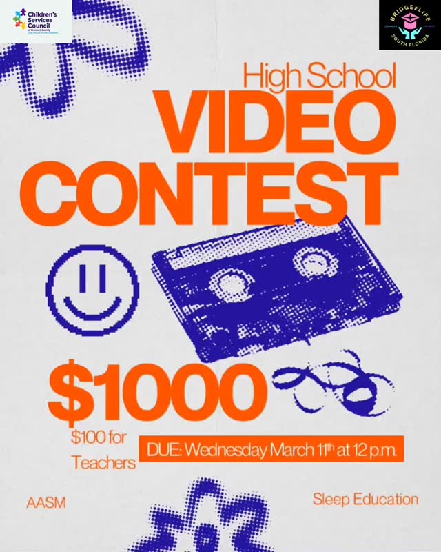 High school students‼️‼️ Apply here: https://bit.ly/SleepforSuccessContest for the Sleep for Success Video Contest by March 11th for this chance at $1000!
Song: Cross Your Mind by Shelly
@bridge2lifesfl @browardschoolsofficial @browardedfound @cscbroward @aasm_sleeped
#scholarships #financialaid #contests #classof2026
Created by B2L DCC Sanaa (@sal.ede on Instagram)