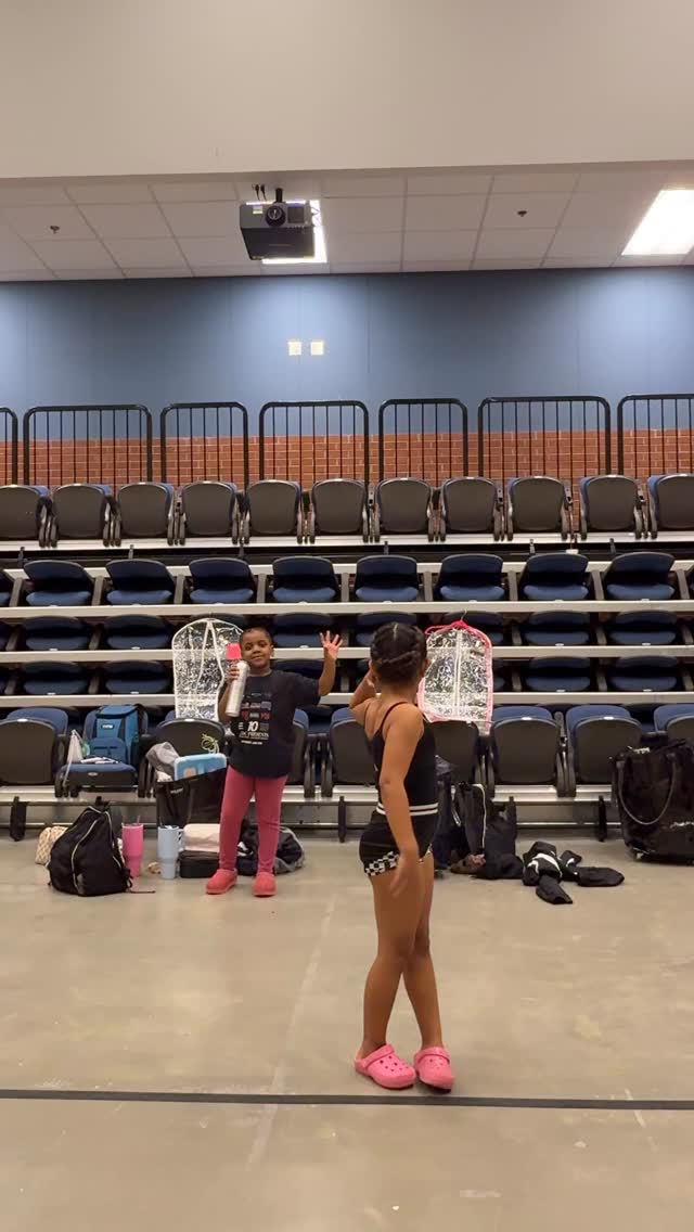 This gem was produced by two of our petite team members Ava + Abigail.
What do you do to pass time between routines at competitions?