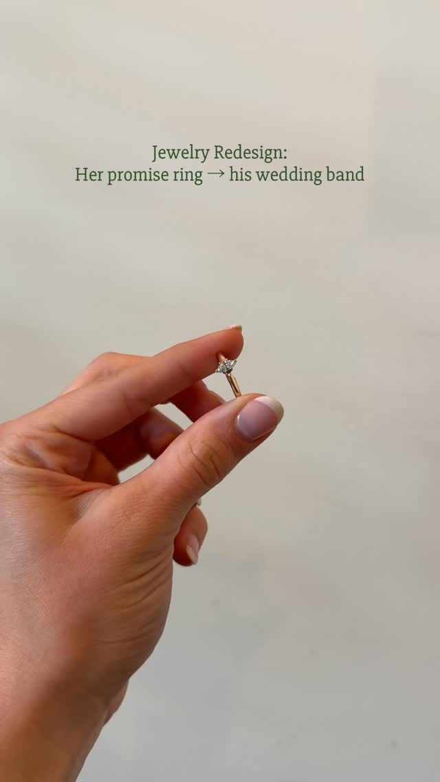 A promise ring, reimagined ✨
We removed the marquise diamond from the rings original setting and reset it east–west into a classic 6mm yellow gold band, transforming the piece that started it all into his wedding band.
#jewelryredesign #marquisediamond