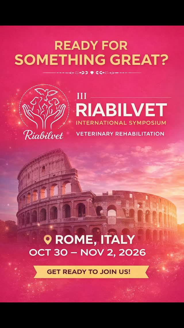WHY YOU CANNOT MISS THIS CONGRESS
The future of veterinary rehabilitation is multidisciplinary.
Veterinary rehabilitation is no longer just about recovery after surgery.
It is about neurology, pain management, oncology support, integrative medicine, and quality of life.
That is exactly what the III RIABILVET International Symposium is about.
This is not just another congress.
It is a place where experts from different disciplines come together to redefine how we care for our patients.
👩⚕️ International speakers
🧠 Neurology and neurorehabilitation
💉 Pain management and anesthesia
🌿 Acupuncture and integrative medicine
🎗 Palliative care
🦴 Orthopedics and functional recovery
In addition, participants will have access to:
🔬 Scientific poster presentations
🖐️ Hands-on workshops with limited seats
🌍 Networking with professionals from different countries
If you are interested in:
• veterinary rehabilitation
• neurology
• pain management
• integrative medicine
• chronic and geriatric patients
this symposium is designed for you.
🚨 EARLY BIRD REGISTRATION IS NOW OPEN
A limited number of registrations are available at a special reduced rate.
Once the Early Bird seats are gone, the price will increase.
📍 Rome – Italy
📅 October 30 – November 2, 2026
👉 Secure your place today.