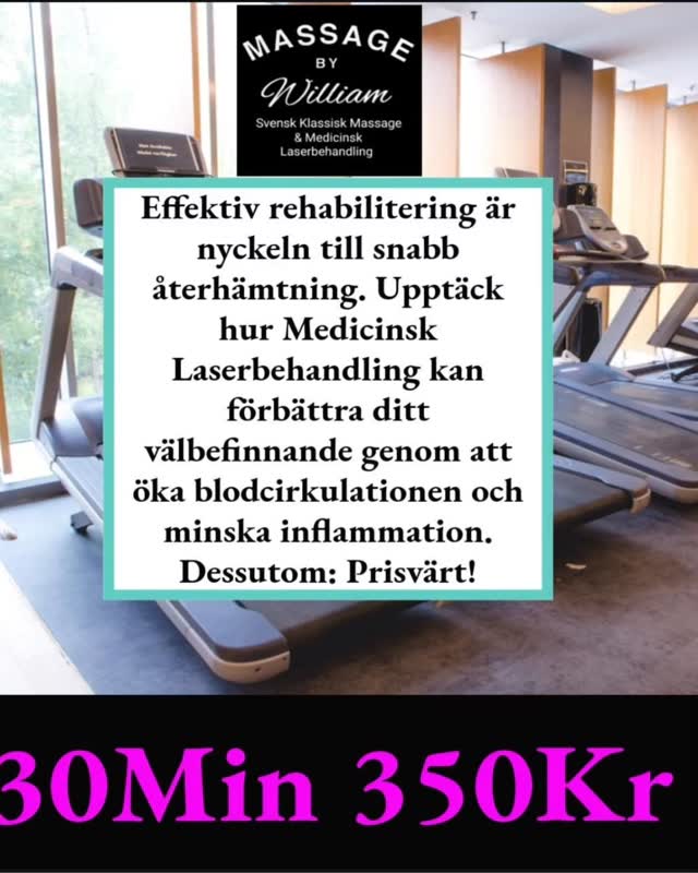 De bästa återhämtningsmetoderna är inte alltid de mest tidskrävande.
Hur du påskyndar rehab med Medicinsk Laserbehandling:
- Öka blodcirkulationen
- Främja cellförnyelse
- Minska inflammation för snabbare återhämtning.
Finns i Mölndal, boka via bio!