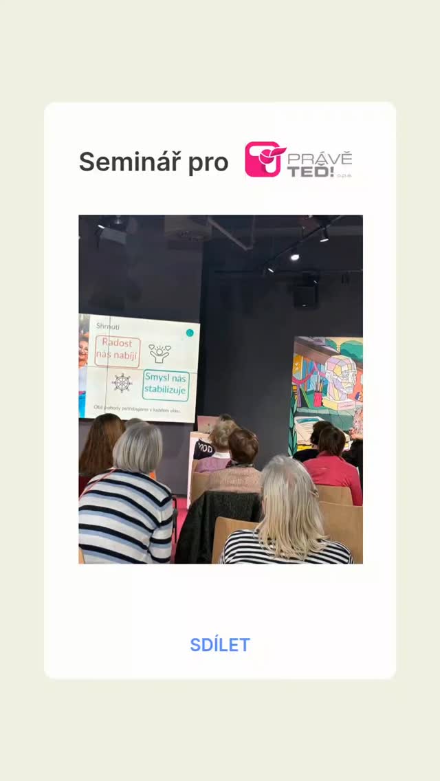 🌿 Workshop pozitivní psychologie: Jak zlepšit kvalitu života a podpořit pozitivní myšlení v každodenním životě
Na setkání s programem Právě Teď! jsme společně objevovali, co podle pozitivní psychologie podporuje pocit životní spokojenosti a vnitřní pohody. Skrze jednoduchá cvičení jsme se zastavili u vděčnosti, pozornosti k tomu dobrému i u malých kroků, které mohou zlepšit každodenní prožívání života.
Workshop nabídl prostor nejen pro nové poznatky, ale i pro sdílení zkušeností a společné zamyšlení nad tím, co nám pomáhá zůstávat psychicky odolní a nacházet radost i v drobných okamžicích.
Setkání proběhlo 2. března a zúčastnilo se ho přibližně 30 seniorů a seniorek. Děkujeme za otevřenost, energii a inspirativní atmosféru. 💛
#semwell #dusevnizdravi #seniori #wellbeing #mindfulness