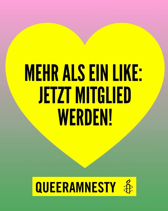 ✅Mehr als ein Like. Jetzt Mitglied werden.
Solidarität endet nicht beim Scrollen. Echte Veränderung entsteht, wenn wir gemeinsam handeln 🫶🏼
Werde Mitglied bei Queeramnesty und unterstütze unseren Einsatz für queere Menschenrechte weltweit. 🌈
🔗 Jetzt informieren und Mitglied werden – Link in Bio.
#queeramnesty #lgbtqrights #humanrights #mehralseinlike