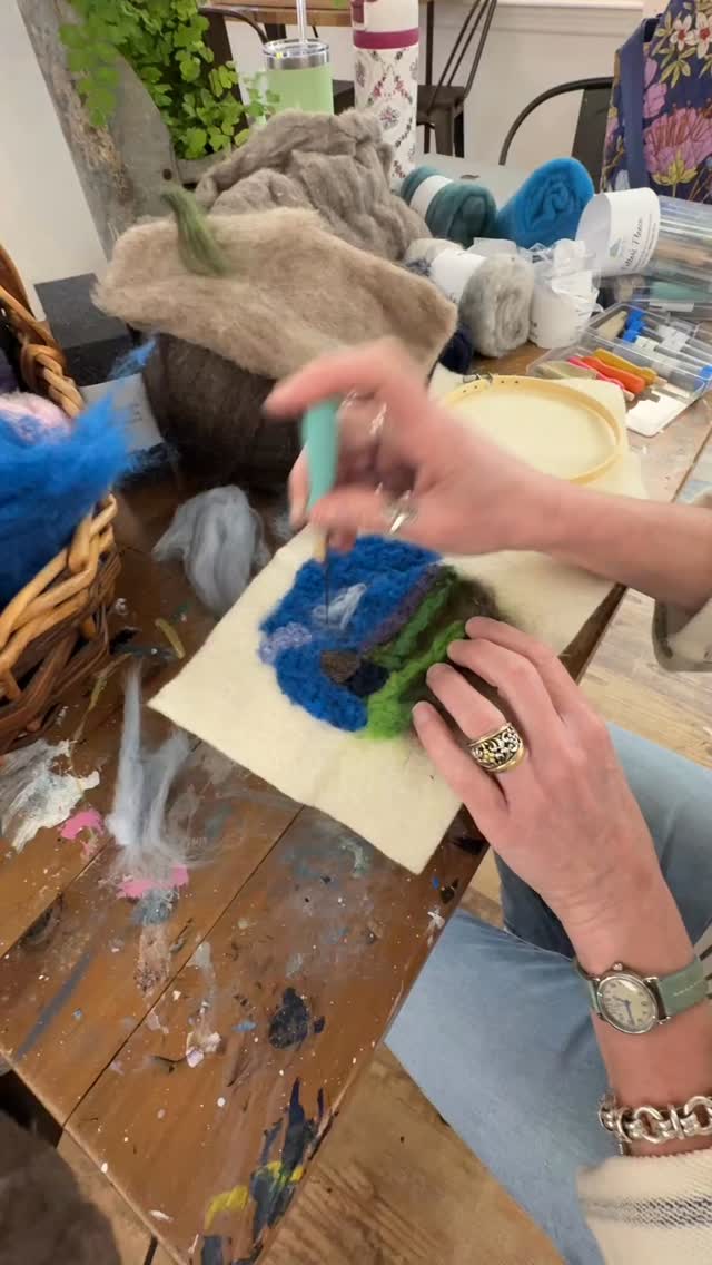 Needle felting landscape class rescheduled to next week! 3/19 5-7pm sign up online
#needlefelt #pencilandwool