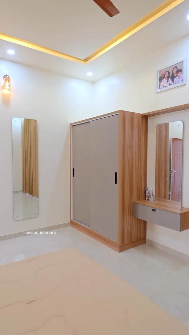 Where comfort meets elegant design. 🛏️✨#interiordesign #unisoninteriors #interiordesigner #trendingreels #keralahomes #kerala #modularkitchen #bedroom #bedroom #modular #modularfurniture #modularkitchen