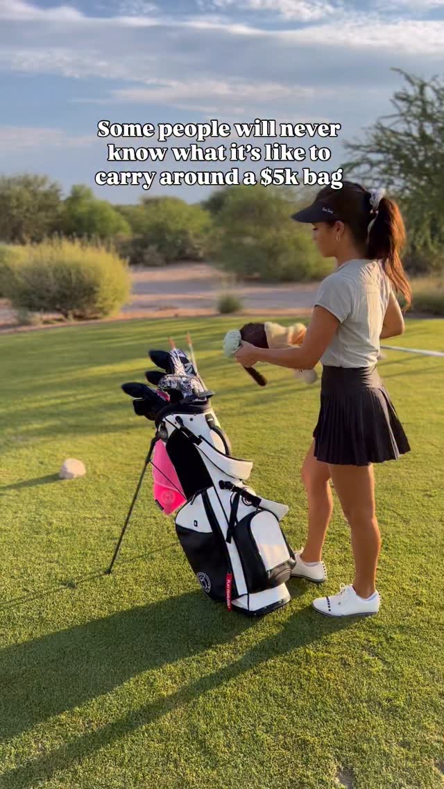 Some girls want designer.
We want drivers, wedges, and a putter fitted to perfection โจ @kairamartin
#golfhumor #golfaddict #designerbag #funnyreel #golfequipment