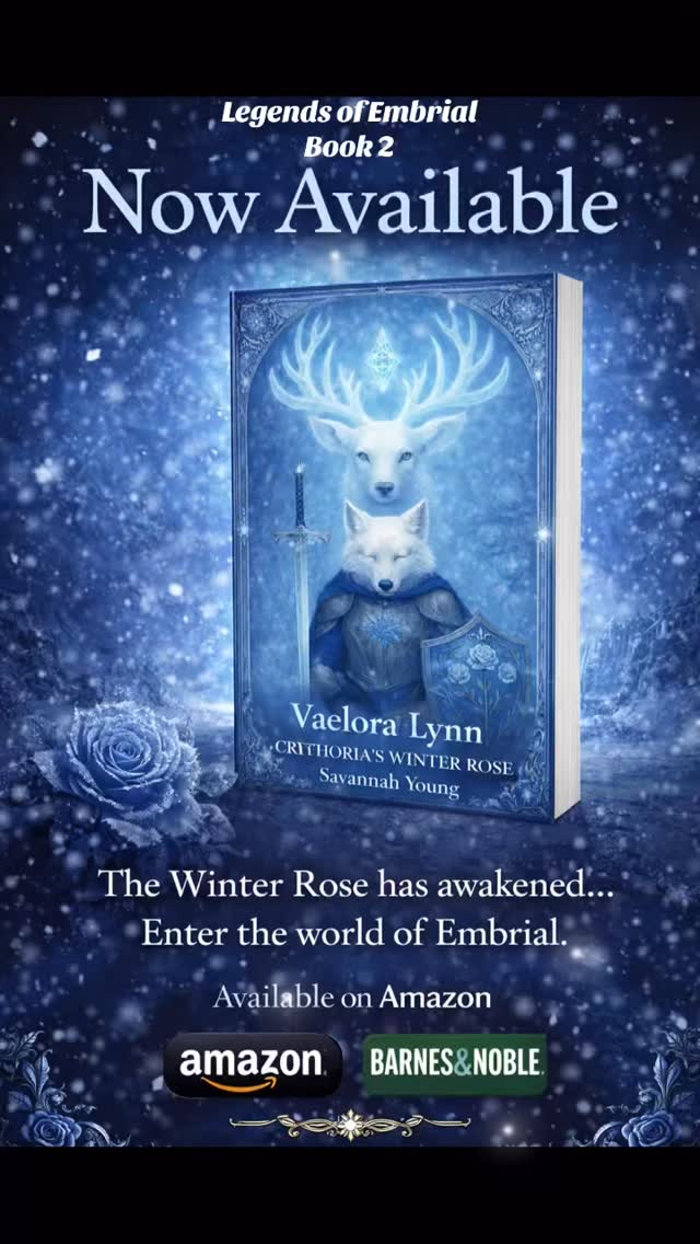 Vaelora Lynn: Crythoria’s Winter Rose is now available.
A story of frost, destiny, sacrifice, and the kind of strength that stays gentle even after surviving ruin.
If you love epic fantasy, magical kingdoms, chosen-one energy, tragic beauty, and heroines wrapped in snow and steel, this one’s for you.
Available now on Amazon and Barnes & Noble.
Welcome to Legends of Embrial. #book #fantasy #legendsofembrial #mythicfantasy #fantasybooks