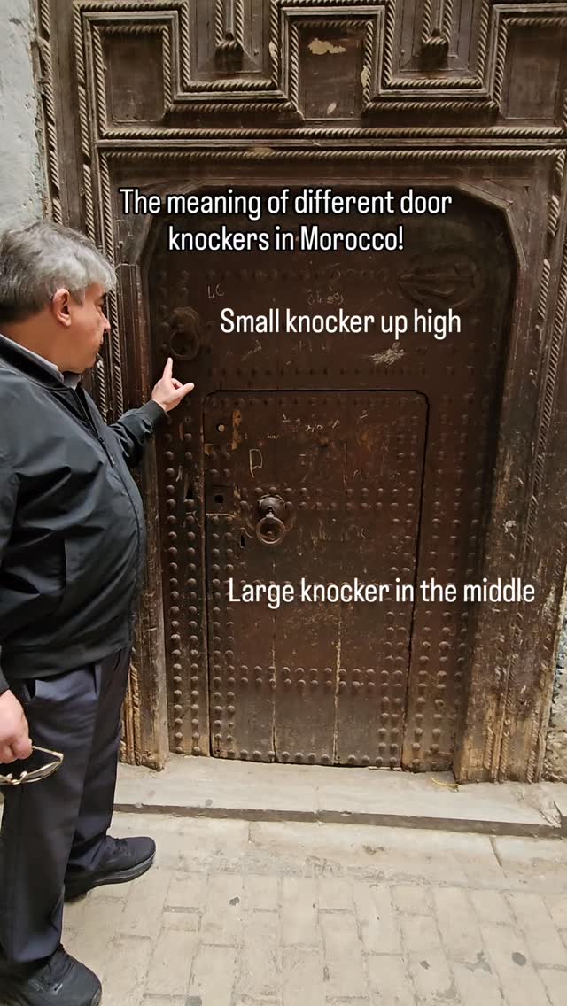 The doors in Morocco were fabulous! One of the things I found most fascinating is that they have multiple door knockers with different meanings!
#travelmorocco #doorknockers #moroccodoors