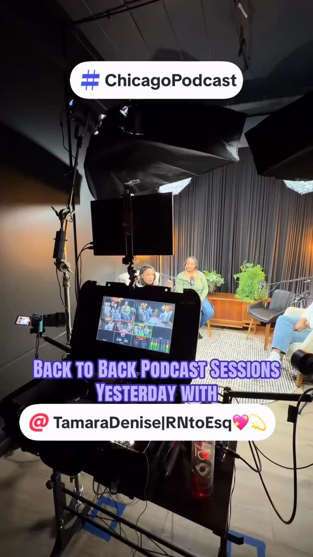 We filmed back to back podcasts yesterday with @thislady_2serious at the #podcaststudio #chicagopodcast