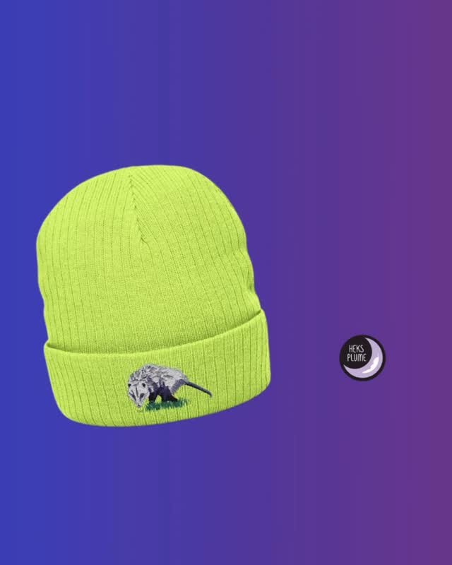 There is not much to say other than there’s an embroidered opossum on a neon beanie. If that’s too flashy for you, it comes in other colors as Get yours today… well, not today, you can order it today and you’ll get it when the shipping goes through, but um, yeah. Buy it. Be cool. Make others jealous… “insert selling tactics. Bla blah blah.”
www.heksplume.art
#impoor #fyp #noai #buymystuff #thankyou