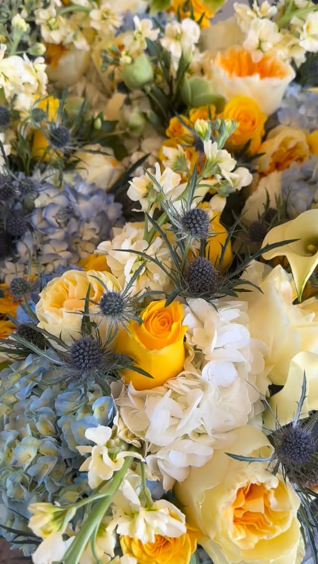 Sunshine and Sky Blue ๐
#designsbydarenda #flowers #freshflowers #flowerinspo