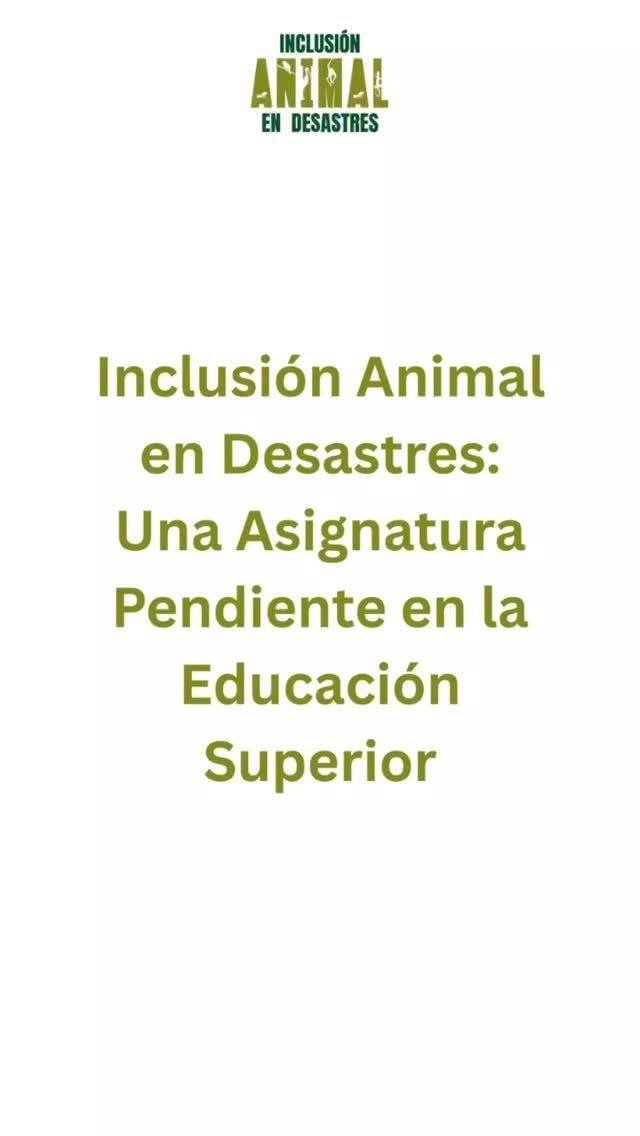 Las universidades deben enseñar sobre inclusión animal en desastres porque incluir esta temática no es solo una cuestión de bienestar animal, es una necesidad para formar profesionales integrales, capaces de gestionar riesgos con responsabilidad social y ética.
#EducaciónSuperiorConPropósito #GestiónDeRiesgos #IADLatam #InclusiónAnimal