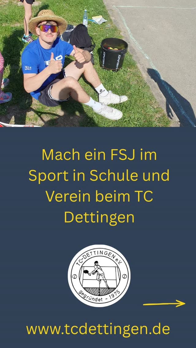 Mach ein Freiwilliges Soziales Jahr im Sport in Schule und Verein beim TC Dettingen/Horb. Der besondere Verein für Kinderrechte, Sport und Bewegung. Jetzt schnell bewerben. #Horb #tcdettingen_horb #Sport #fsj #fsjimsport