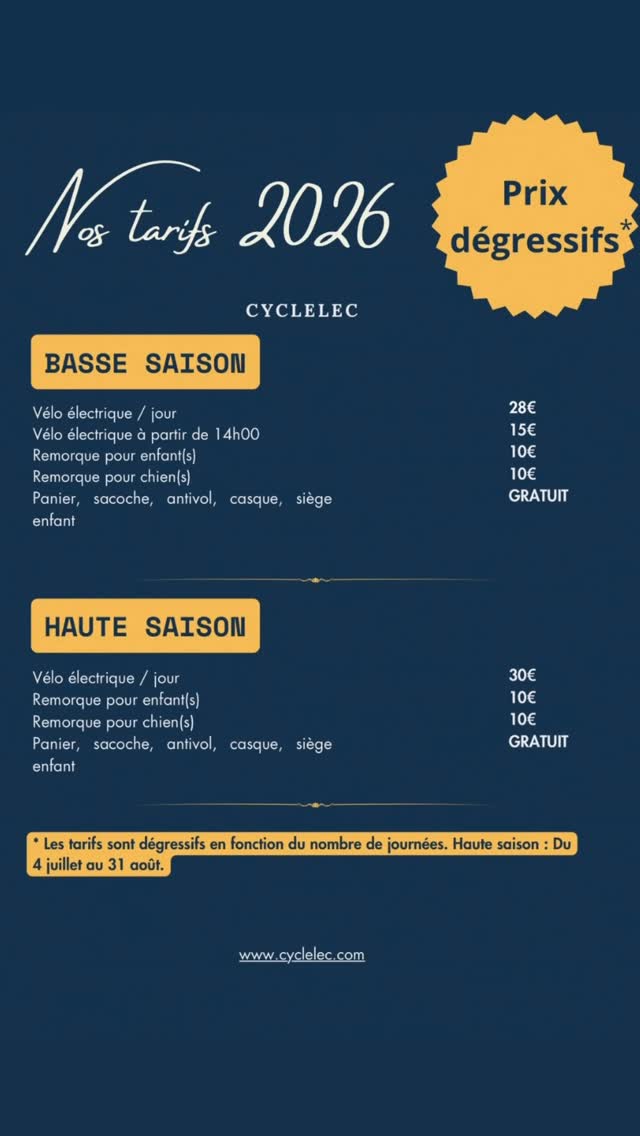 Découvrez nos tarifs pour cette année 2026 !!! #tarifs #2026 #viralvideos #belleileenmer