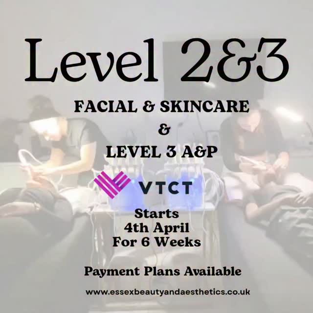 Start your skincare career with nationally recognised qualifications.
Our VTCT Level 2 Facial & Skincare + Level 3 Anatomy & Physiology course is the perfect foundation for anyone wanting to enter the beauty industry or progress onto Level 4 advanced aesthetics training.
📅 Starts 4th April
🕘 9:30am – 2:30pm
📍 6 weeks in academy training
You will learn:
• Skin anatomy & physiology
• Skin types & conditions
• Consultation techniques
• Contraindications & client safety
• Health & safety in the treatment room
• Facial skincare treatments
• Skin analysis
• Cleansing, exfoliation & masking techniques
• Facial massage techniques
• Product knowledge & treatment planning
• Professional client care
• Aftercare advice
• Business & treatment pricing guidance
Also included FREE:
✨ CPD HydroFacial qualification
✨ CPD Microdermabrasion qualification
✔ Online learner portal
✔ WhatsApp support group
✔ Assignments completed from home
✔ Practical training in academy
✔ Lifetime student support
⚠ Only 2 spaces remaining
💳 Klarna & Clearpay available
Secure your place today
🌐 www.essexbeautyandaesthetics.co.uk
#essexbeauty#basildonbeautytreatments#basildonbeauty#essexlashes#basildonlashes#essexfacial#basildonlashtech#BeautyCoursesUK #VTCT-accredited#essexhydrafacial