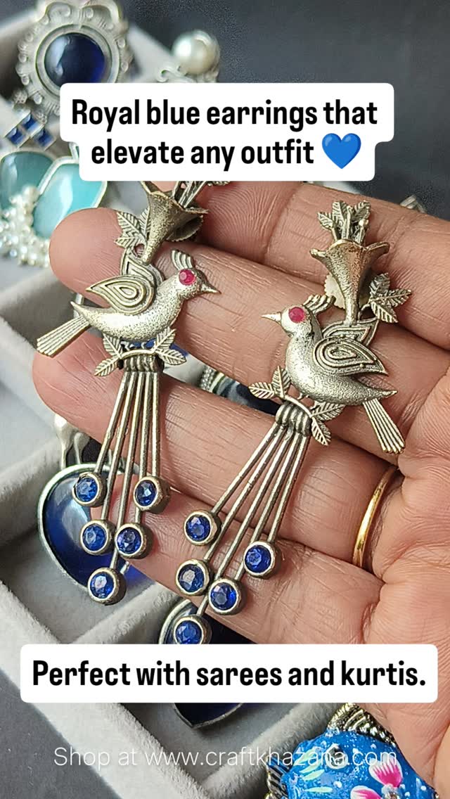 Royal blue earrings 💙
Elegant, timeless and perfect for women who love classic jewellery.
These designs pair beautifully with sarees, kurtis and festive outfits.
Which one would you wear?
✨ Only one piece available in each design
Follow @craftkhazana for unique curated jewellery.
More designs on the website – link in bio.