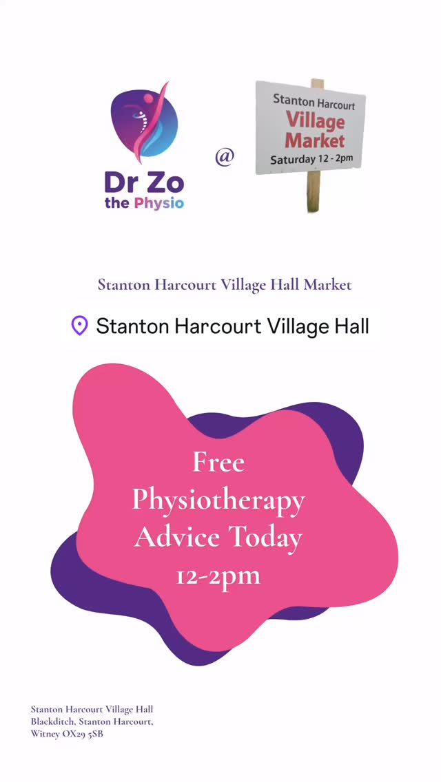 That “niggle” you’ve been ignoring? Let’s talk about it.
I’ll be at the Stanton Harcourt Village Market today from 12-2pm giving out free physio advice. No appointments, no formal clinic settings - just me, at the market answering your questions.
Come grab some veg, cakes and a coffee from the cafe. And leave with a plan.
See you at the Village Hall
#physiotherapy #painrelief #stantonharcourt #oxfordshire #drzo