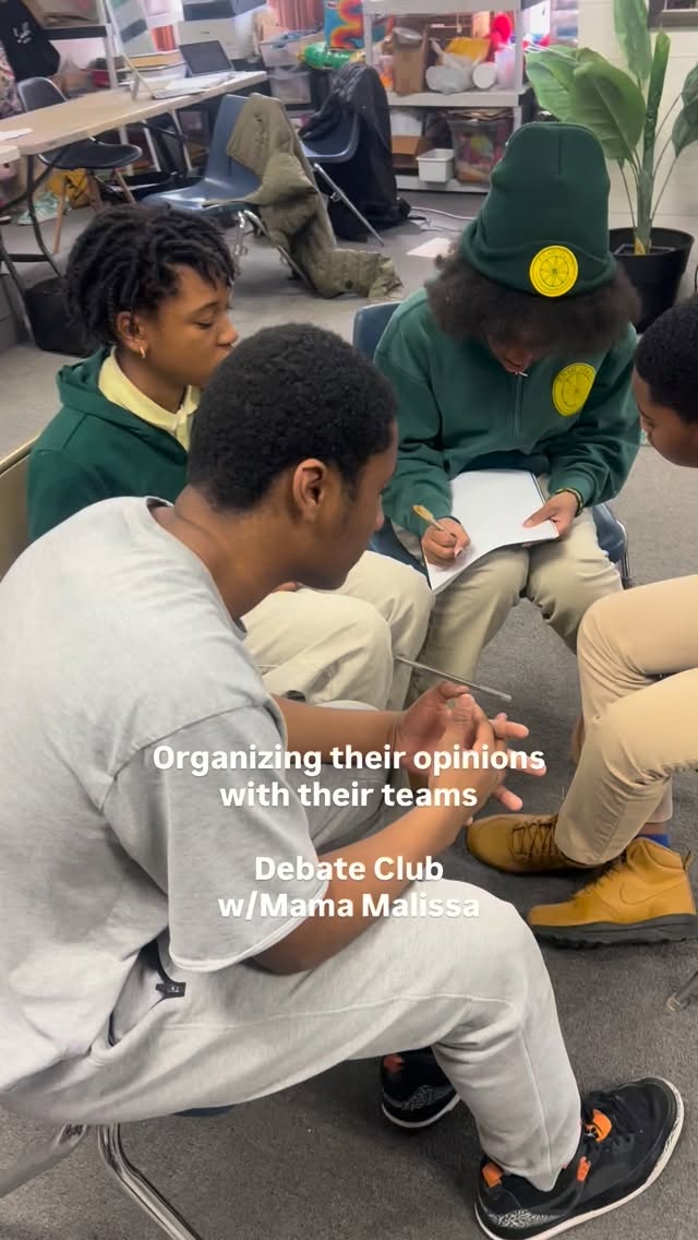 **Debate Club**
Critical thinking
Organizing your thoughts
Effective communication
Persuasiveness
Agreed to disagree and so many more skills that are developed in Debate Club! Thank you Mama Malissa for leading this Club!