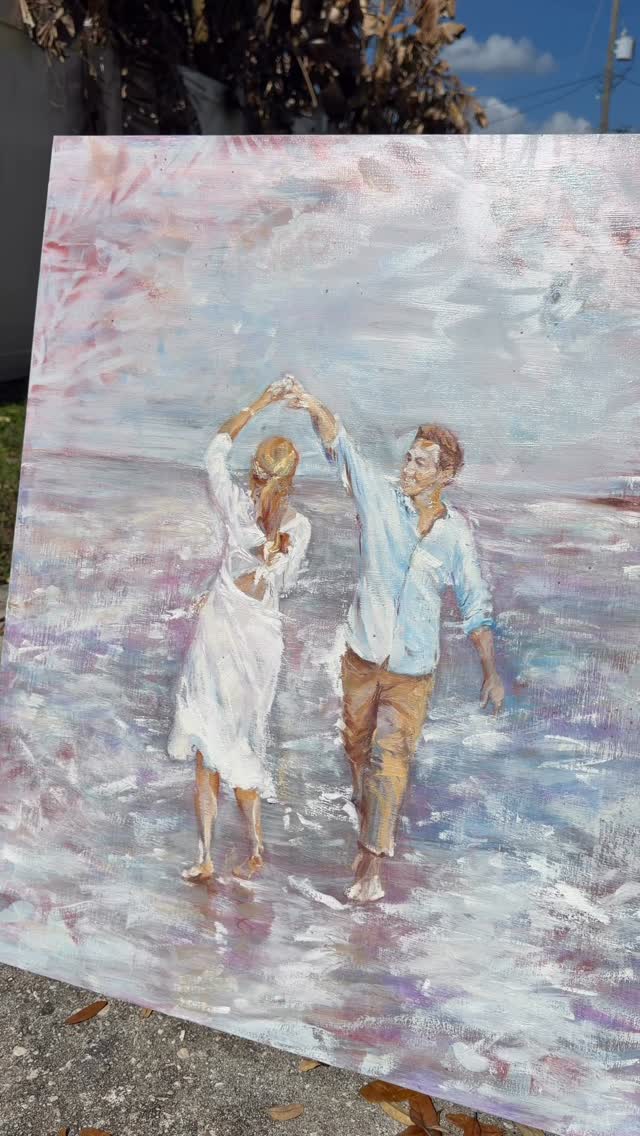 When each mark carries intention, you preserve a moment meant to live on forever 🤍
A little behind the scenes of a recent piece I worked on for a beautiful couple. During the process, I let the leaves fall onto the painting and guide the art even further 🍂
#paintingprogress #artreel #custompainting