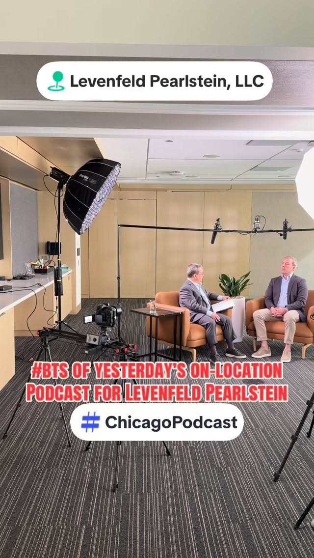 #bts of yesterday’s on-location #podcast for Levenfeld Pearlstein in Chicago #podcastclips #chicagovideographer