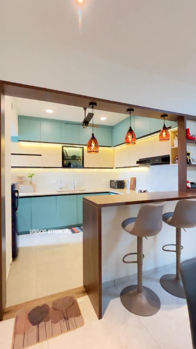 “Where design meets daily life ✨ 🏠✨ #interiordesign #unisoninteriors #interiordesigner #keralahomes #kerala #modularkitchen #kitchen #modular
