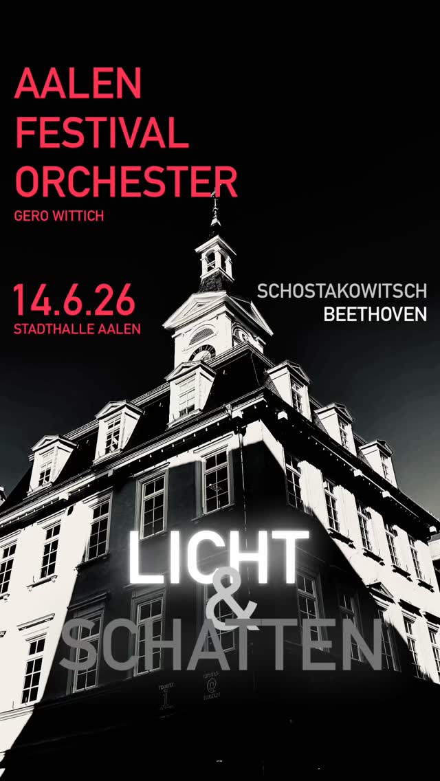Meisterkonzert „LICHT & SCHATTEN“
👉 14.6.26 I 17 Uhr I Stadthalle Aalen 👈
AALEN Festival Orchester I Gero Wittich
Ein Abend, der Kontraste hörbar macht.
🎼 Schostakowitsch – Kammersinfonie op. 110a
Intensiv. Expressiv. Existentiell.
🎼 Beethoven – Prometheus-Ouvertüre
Mut. Erkenntnis. Feuer. Licht.
🎼 Beethoven – Sinfonie Nr. 1
Klarheit. Energie. Neubeginn.
🎟 Tickets:
29 € | 8 € für Schüler:innen & Studierende
➡ Jetzt über Reservix & Tourist Information Aalen sichern
✨ Besonderes Highlight ✨
🎟️ Das „Ankommen-Ticket“ für 16 € 🎟️
👉 Für alle, die Klassik neu entdecken möchten – oder für die der reguläre Preis eine Hürde ist.
→ Niedrigschwellig. Offen. Einladend.
Ticket-Link in Bio
📍 Seid dabei.
…mit freundlicher Unterstützung durch die Kreissparkasse Ostalb
#aalenfestivalorchester #aafo #gerowittich #stadtaalen #Konzert aalenkulturundevent beethoven schostakowitsch klassik musikverbindet aalen