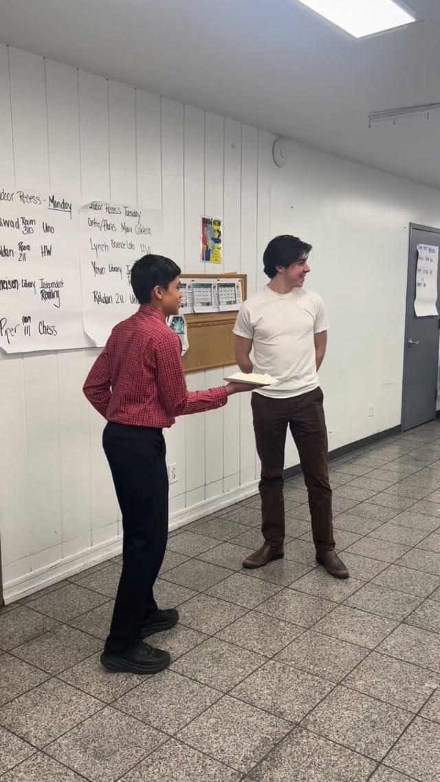 As a follow up to our earlier post, Ian ‘27 got to pie Mr. Shvartsman for winning the Pi Day competition. In a competition where students had to memorize digits of pi, he remember 104! Congratulations to Ian for winning this inaugural event. #haveagjaday #financialaidforall