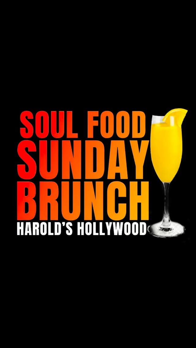 ⭐️HOLLYWOOD⭐️ TODAY
SOUL FOOD BRUNCH🥂🥳
🥂Bottomless Mimosas
Vibes by @djkobeofficial
The #1 Soul Food Day Party in Hollywood⭐️
12pm - 6pm
Reserve your table! (Link in bio)
You already know where the party is!
🐔 Harold’s Chicken
Chicago’s Famous Chicken & Mild Sauce⠀
📍6523 Hollywood Blvd