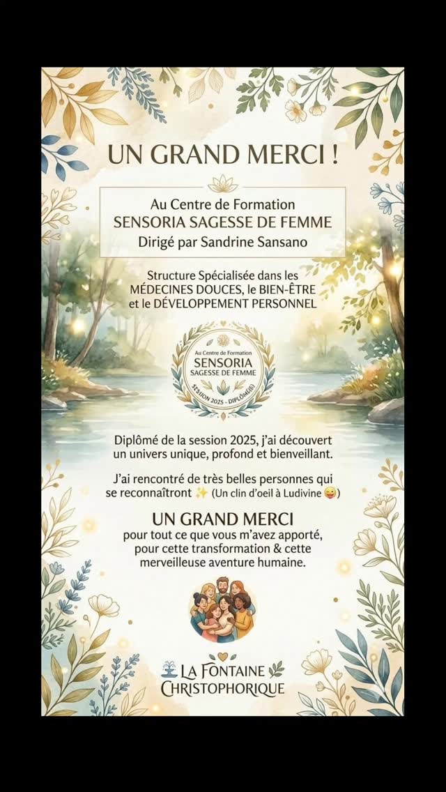 Quand un élève témoigne....merci beaucoup 😊
#sensoriasagessedefemme #gratitude #formationbienetre #qualiopi #formationmagnetisme