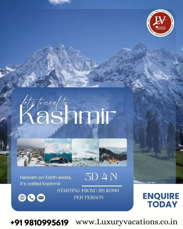 LUXURY VACATIONS brings to you exclusive deals on International and Domestic Hotels and Flights and other Cruise packages and Vacations , with amazing prices and Offers : Find out more on https://www.luxuryvacations.co.in/
#Kashmir #KashmirDiaries #HeavenOnEarth
#ParadiseOnEarth #luxuryvacations