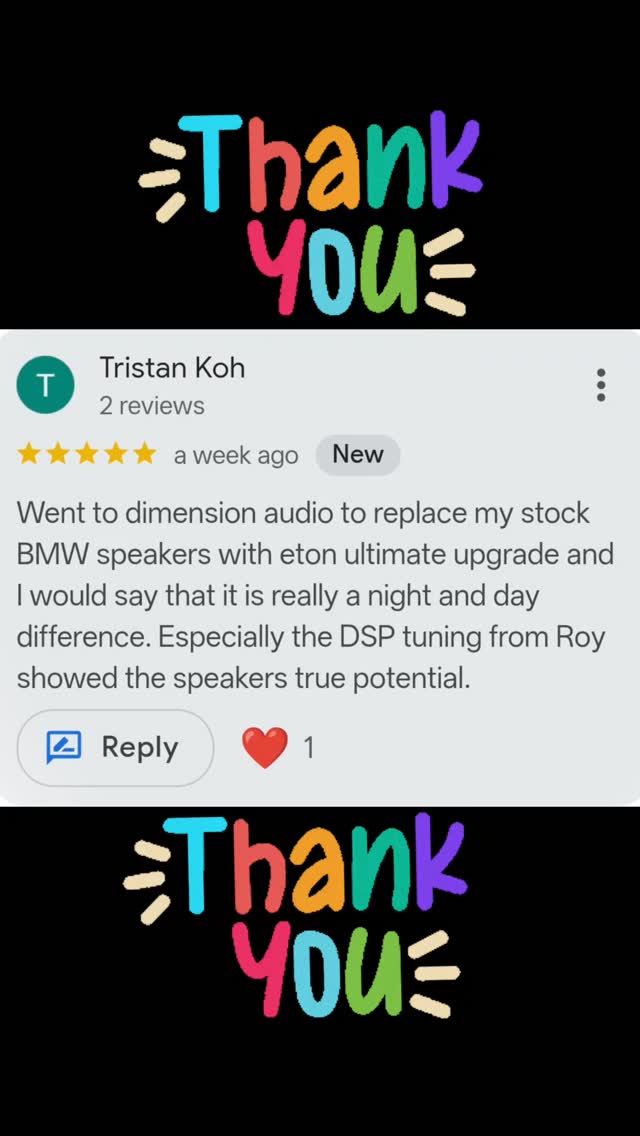 Another happy customer with our set-up 🤗
⭐ ETON ULTIMATE BMW SPEAKER
⭐ HELIX V EIGHT ULTIMATE DSP amplifier
⭐ KOJO VE-02 EARTH REINFORCEMENT
⭐ KOJO N-04 POWER FILTER
#etonaudio
#harrioxgroup
#audiotecfisher
#bmwsg
#bmw116i