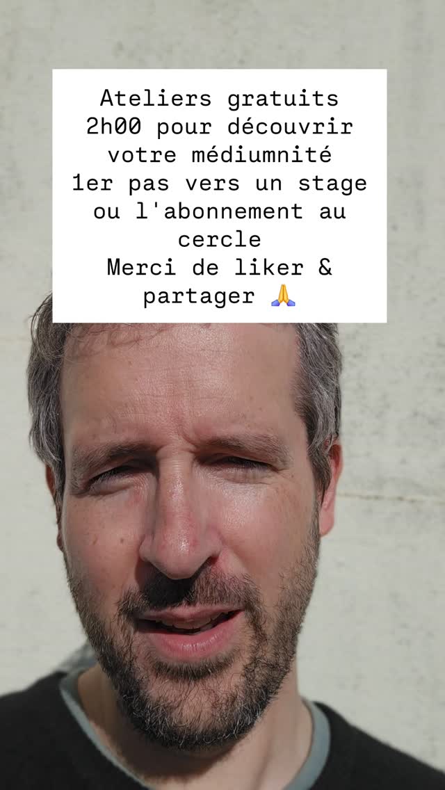 Hé oui des ateliers gratuits pour découvrir votre médiumnité pendant 2h00 en visio zoom, le premier pas avant un stage et / ou le cercle (abonnement) pour pouvoir appliquer ma méthode (que j'explique durant l'atelier). Vous trouverez le lien d'inscription sur ma story, le canal les nouvelles fraiches et mon site. Place limitées, je ne veux que des petits groupes en visio zoom gratuit.
#mediumnité #ecoledemediumnité