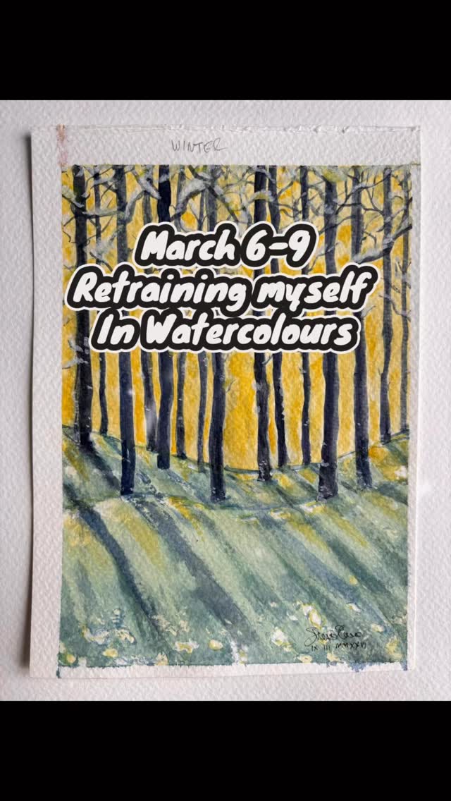 Time to keep training… these four seasons practices are over. Enjoy! Visit me soon at “The Art Egg.ca” #watercolours #winter #forest #snowy #fourseasons