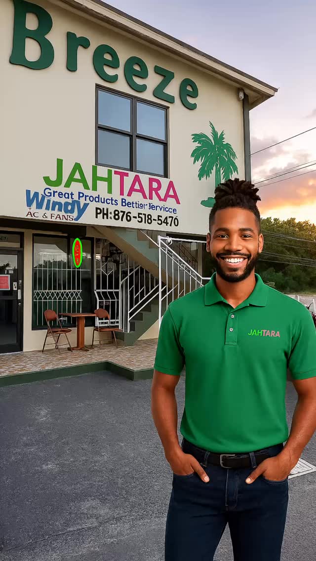 JAHTARA
Cooling • Water • Energy Solutions
From comfort to reliability — we’ve got you covered.
✔️ Inverter Air Conditioners
✔️ Fans
✔️ Electric & Tank Water Heaters
✔️ Solar Water Heaters
✔️ Water Pumps
✔️ Generators
Sales • Installation • Service
📍 Visit us
📞 876-518-5470
🌐 www.jahtarasales.com
Great Products. Better Service.