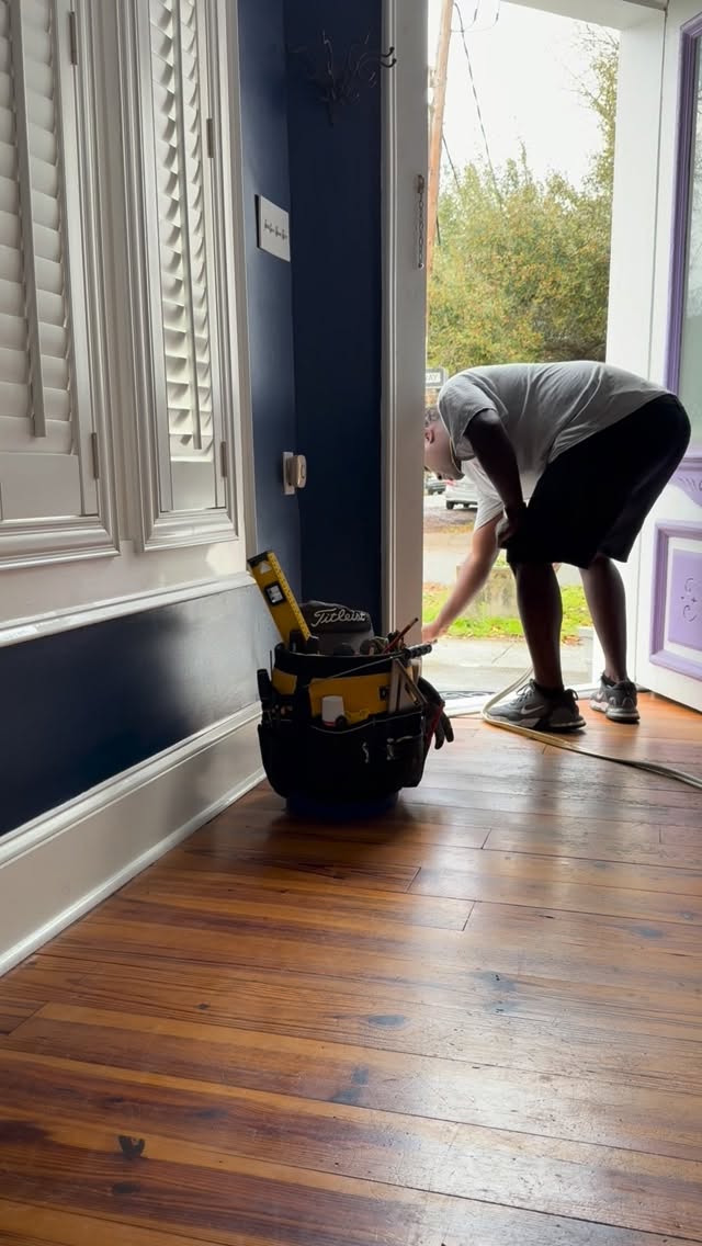 Installing weatherstripping, adjusting doors for smooth operation. If your doors are rubbing and are drafty. Riley Services is here. #homeimprovement