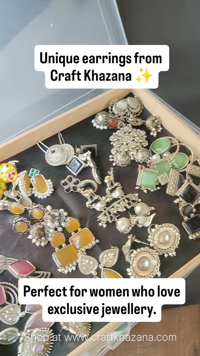 Unique earrings from Craft Khazana ✨
Each design is available in only one piece.
Perfect for women who love exclusive jewellery.
Which one do you like the most?
1️⃣ Ruby Red earrings
2️⃣ Royal Blue earrings
3️⃣ Mint Green arrings
4️⃣ Lilac earrings
5️⃣ Yellow
Follow @craftkhazana for unique curated jewellery.
More designs available on the website – link in bio.