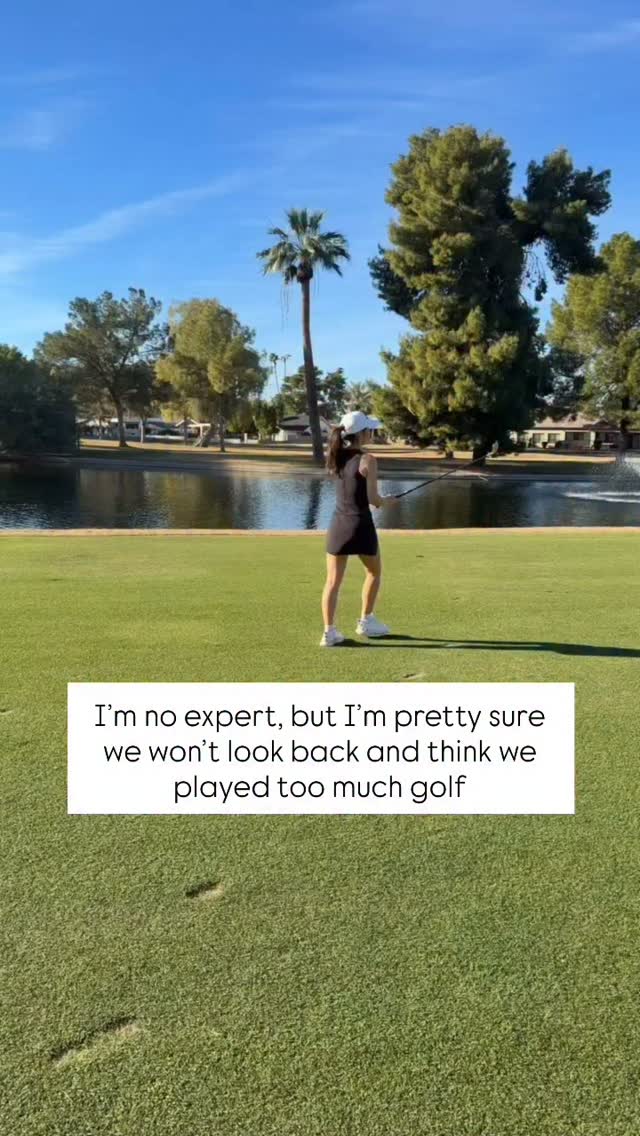 Iโm no expert, but Iโm pretty sure we wonโt look back and think that we played too much golf โณ๏ธ ๐ค #golf #golflifestyle #golfisfun #golfaddict #golfing