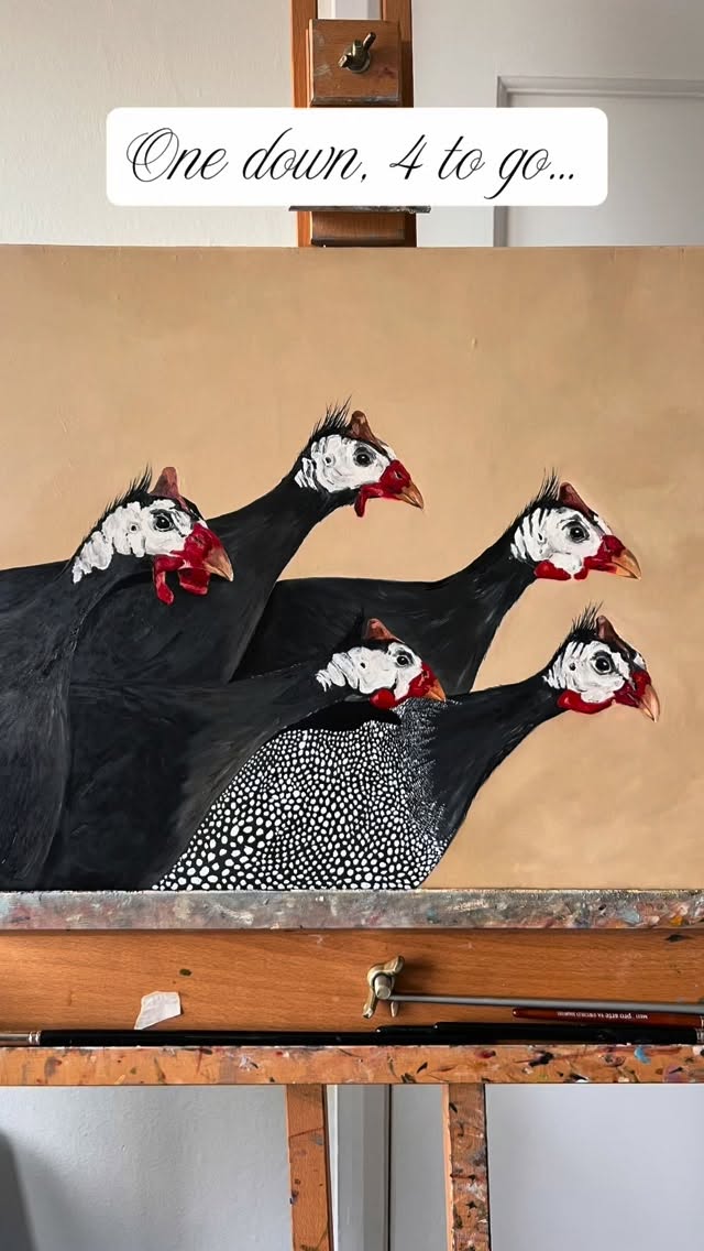 Finally finished! Guinea fowl are still my favourite animal to paint.
This will be available to purchase on my website very soon… www.sophiebotsfordfineart.com