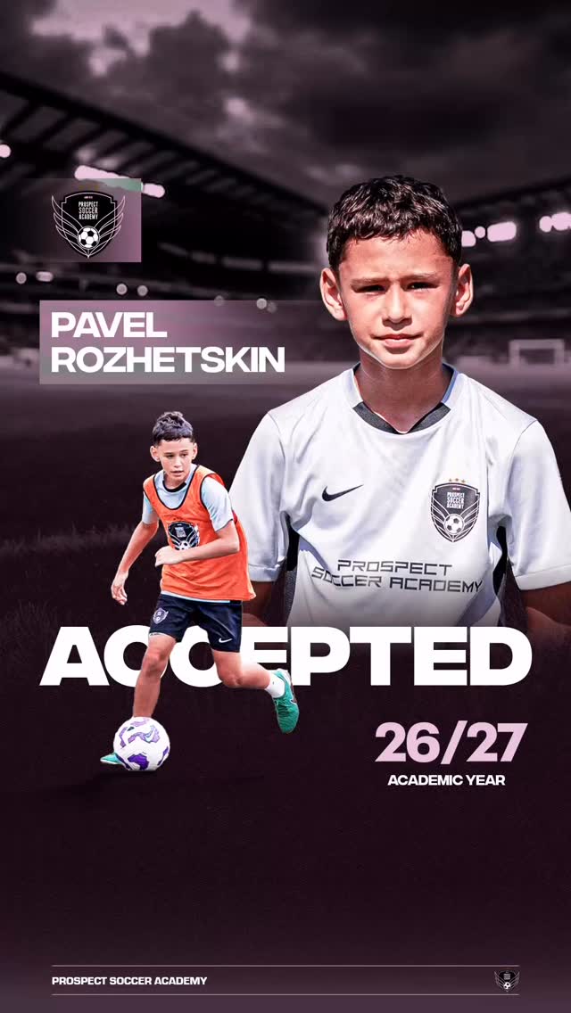 🚨ACCEPTED‼️
Pavel Rozhetskin has been accepted into Prospect Soccer Academy for 26/27. Committed to continued development — on and off the field.
⚽ Technical mastery
📚 Academic excellence
🧠 Life skills & elective exposure
🎯 Professional environment
👥 Mentorship alongside like-minded students
LET’S GO PAV! 🙌